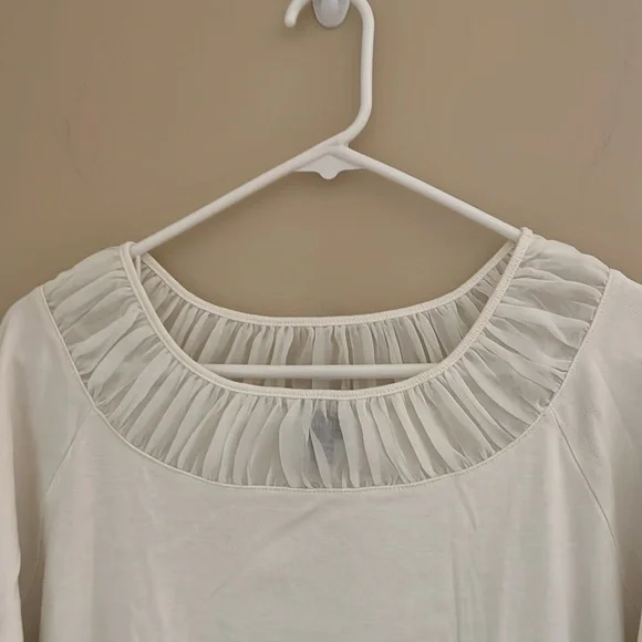▫️RAFAELLA: Women’s off-white quarter sleeved blouse, size 2X, w/sheer neck▫️ - Picture 3 of 7
